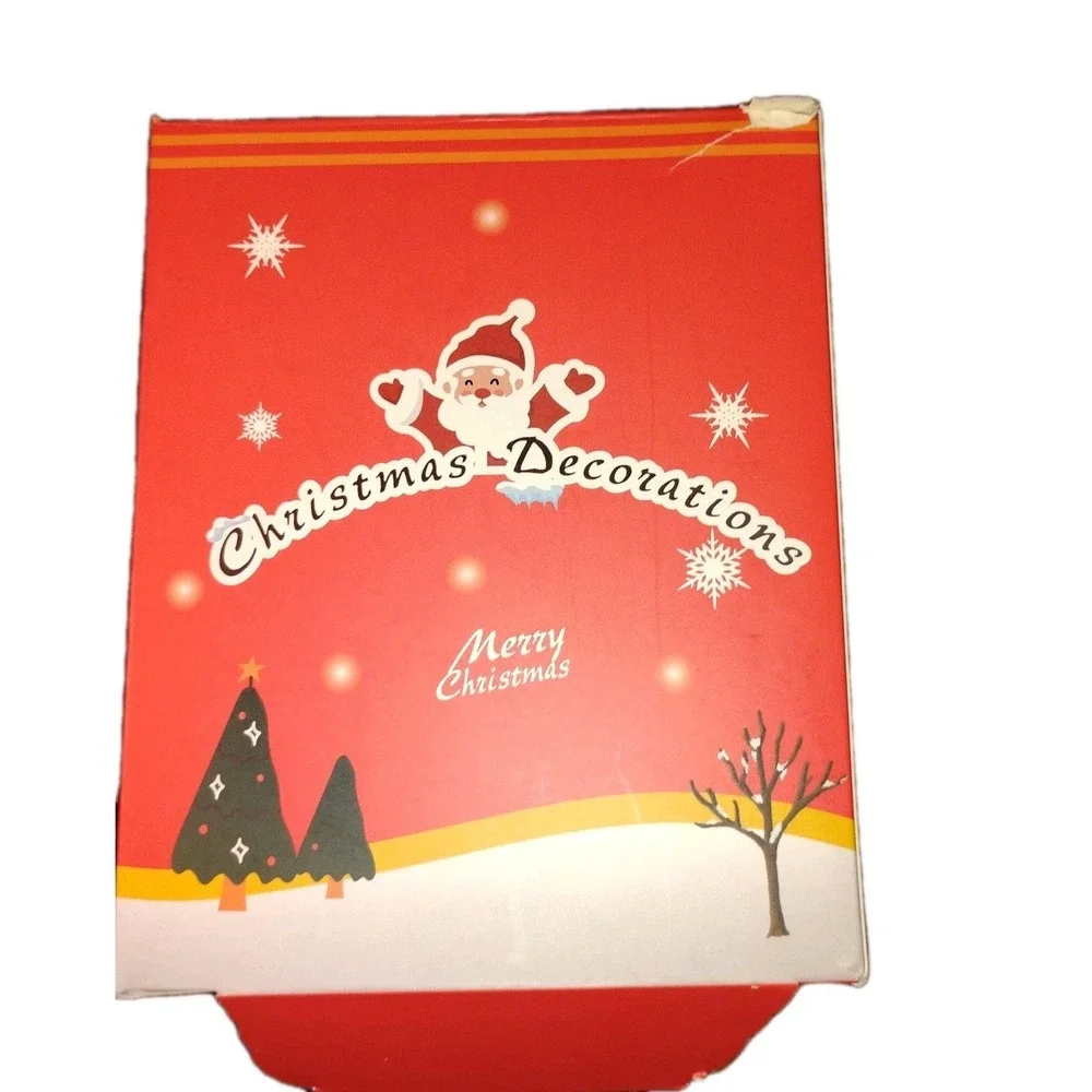 EnrichFun Santas Set of 2 Ornaments Hand Painted Ethoxylate Resin NOB